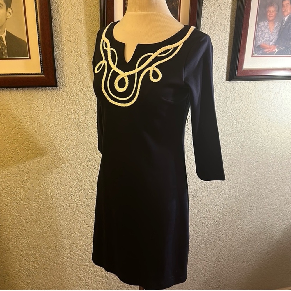 Talbots Black Dress with Soutasche Embroidery - Picture 3 of 4